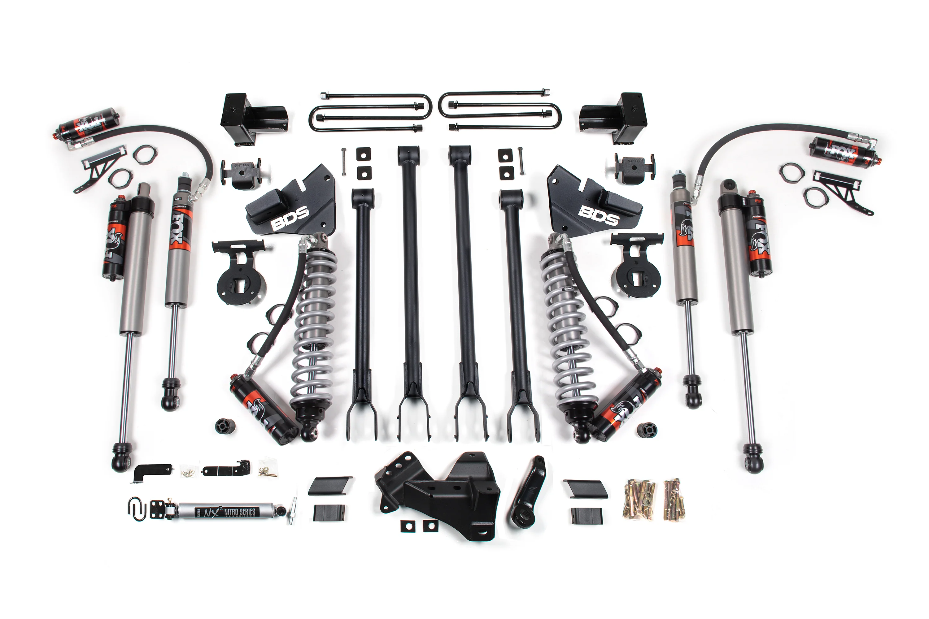 4 Inch Lift Kit w/ 4-Link | FOX 2.5 Performance Elite Coil-Over Conversion | Ford F250/F350 Super Duty (17-19) 4WD | Diesel - Image 3